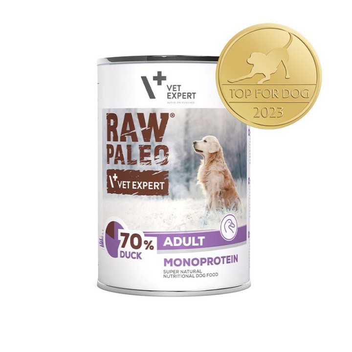 VETEXPERT Raw Paleo Adult Monoprotein Anatra - cibo umido per cani - 400 g