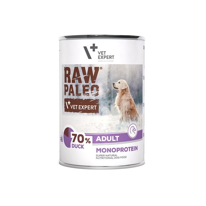 VETEXPERT Raw Paleo Adult Monoprotein Anatra - cibo umido per cani - 400 g