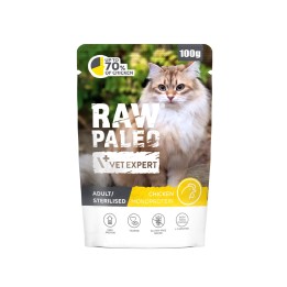 VETEXPERT Raw Paleo Adult Sterilised Pollo - cibo umido per gatti - 100g
