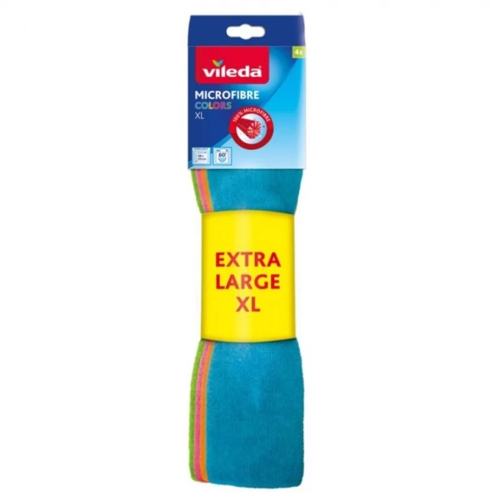 Panno per pulizia Vileda Microfibre Cloth Colors Extra Large 4 pcs