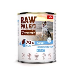 VETEXPERT Raw Paleo Cod Light Monoprotein - cibo umido per cani - 800g