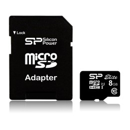 Silicon Power Elite 8GB microSDHC UHS-I scheda di memoria classe 10