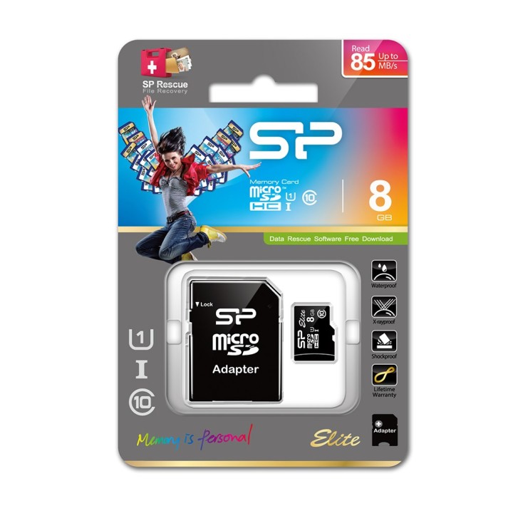 Silicon Power Elite 8GB microSDHC UHS-I scheda di memoria classe 10