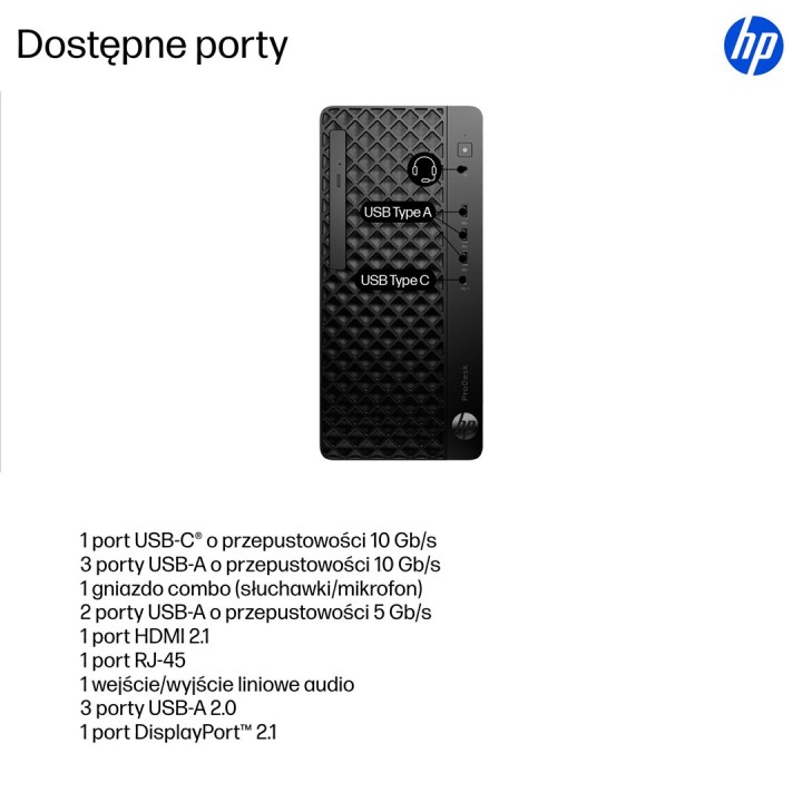 HP ProDesk 4 Tower G1i Desktop AI PC Intel Core Ultra 5 225 16 GB DDR5-SDRAM 512 GB SSD Windows 11 Pro Nero
