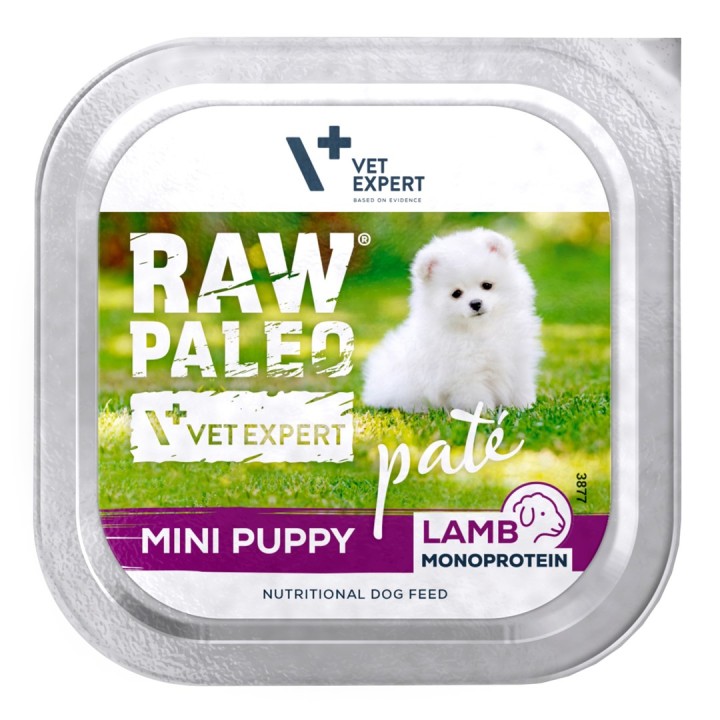 VETEXPERT Raw Paleo Pâte Mini Puppy Agnello - cibo umido per cani - 150g