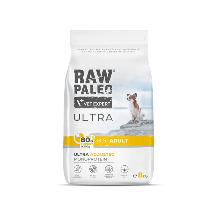 VETEXPERT Raw Paleo Ultra Mini Adult Tacchino - cibo secco per cani - 8 kg