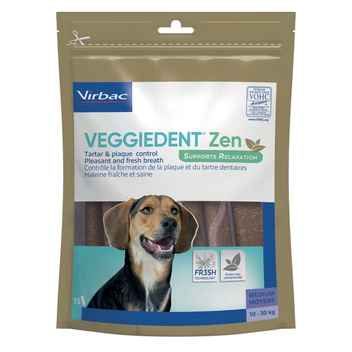 VIRBAC Veggiedent Zen M - snack per cani - 15 pz