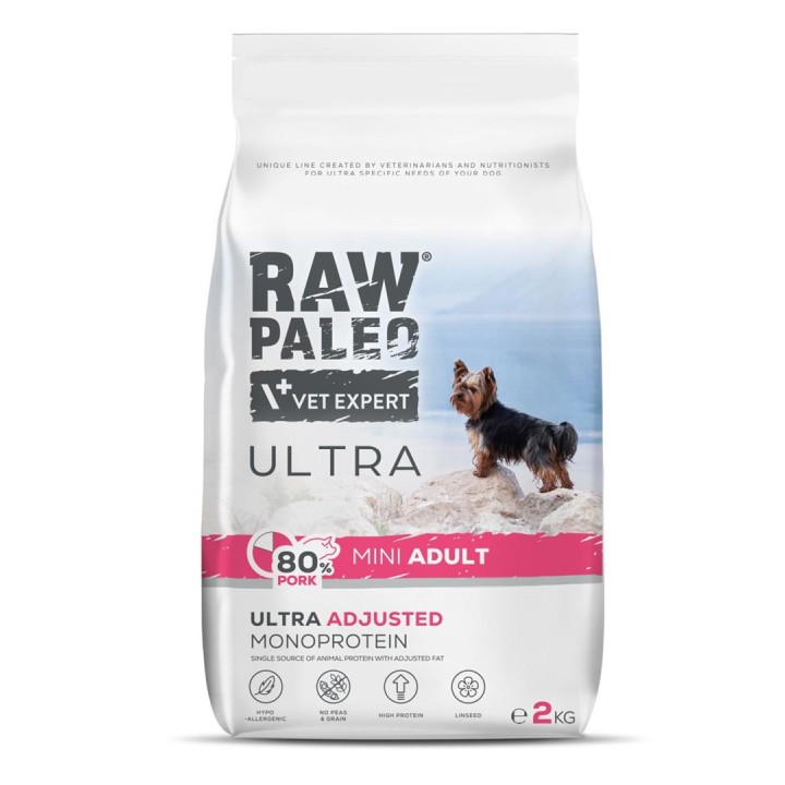 VETEXPERT Raw Paleo Ultra Maiale Mini Adult - cibo secco per cani - 2kg