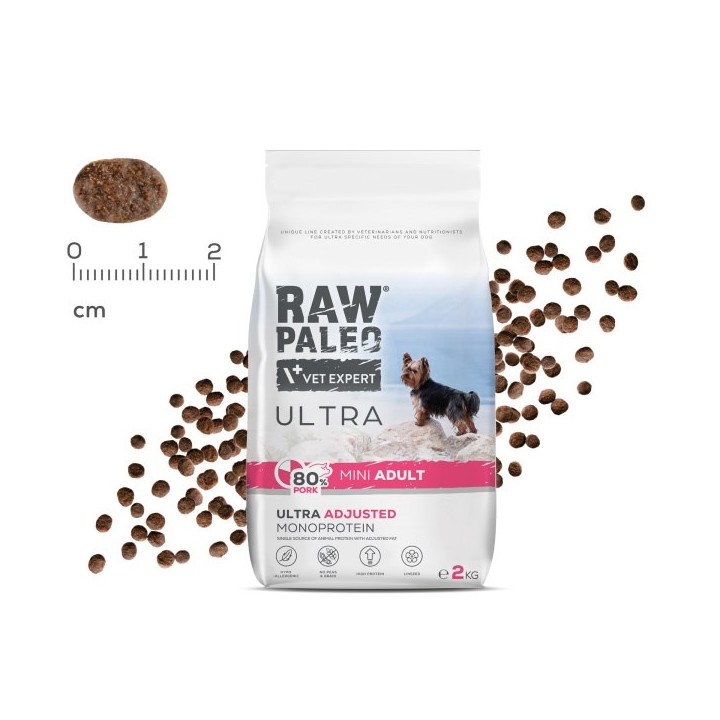 VETEXPERT Raw Paleo Ultra Maiale Mini Adult - cibo secco per cani - 2kg