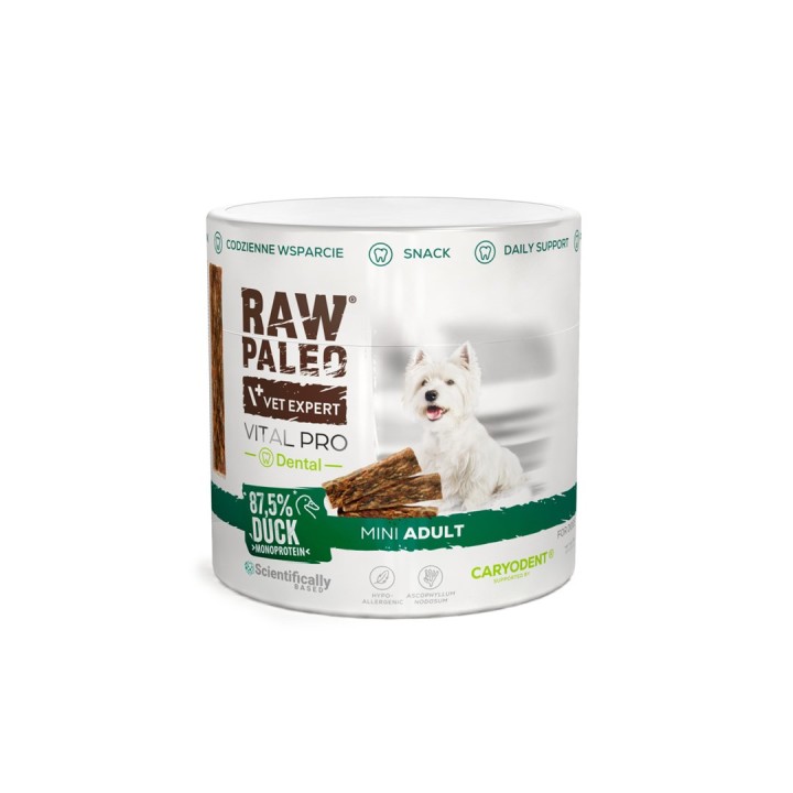 VETEXPERT Raw Paleo Vital Pro Dental Anatra Mini Mono - snack per cani - 100g