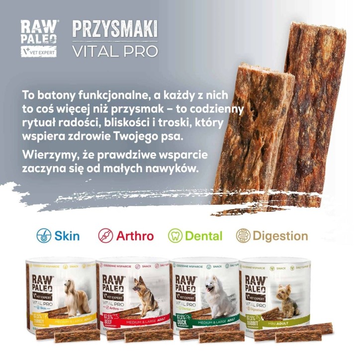 VETEXPERT Raw Paleo Vital Pro Dental Anatra Mini Mono - snack per cani - 100g