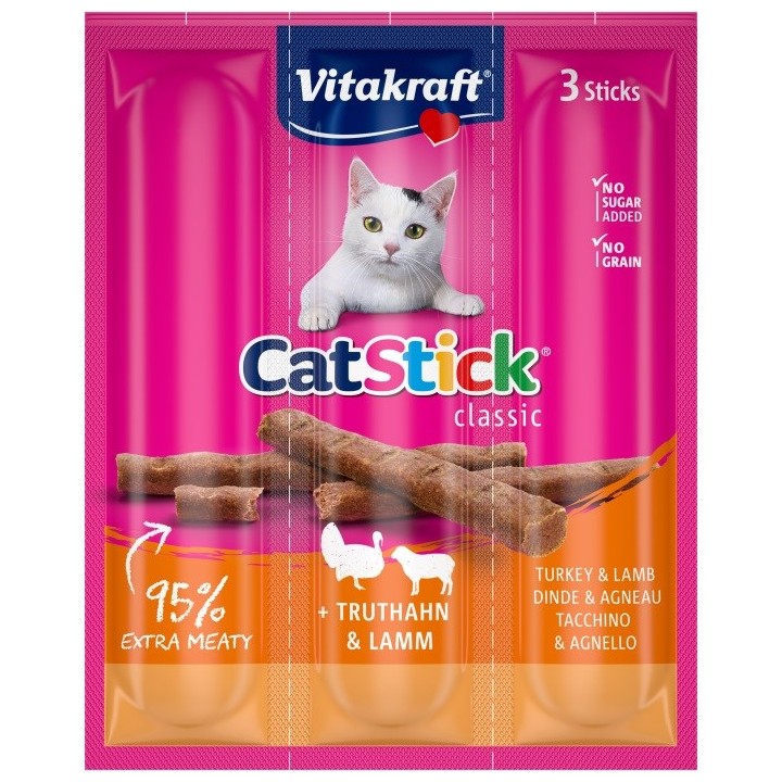 VITAKRAFT Cat Stick Tacchino e agnello - snack per gatti - 18 g