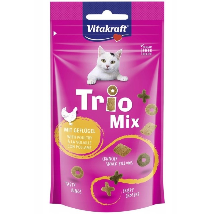 VITAKRAFT Trio Mix Pollame - snack per gatti - 60g