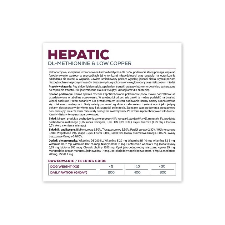 VETEXPERT Veterinary Diet Hepatic Dog - cibo umido per cani - 400g