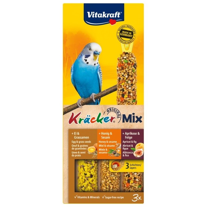 VITAKRAFT Kräcker Mix Uovo albicocca miele - snack per cocorite - 3 pz.