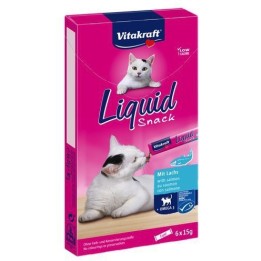VITAKRAFT Liquid Snack Salmone - snack per gatti - 6 x 15g
