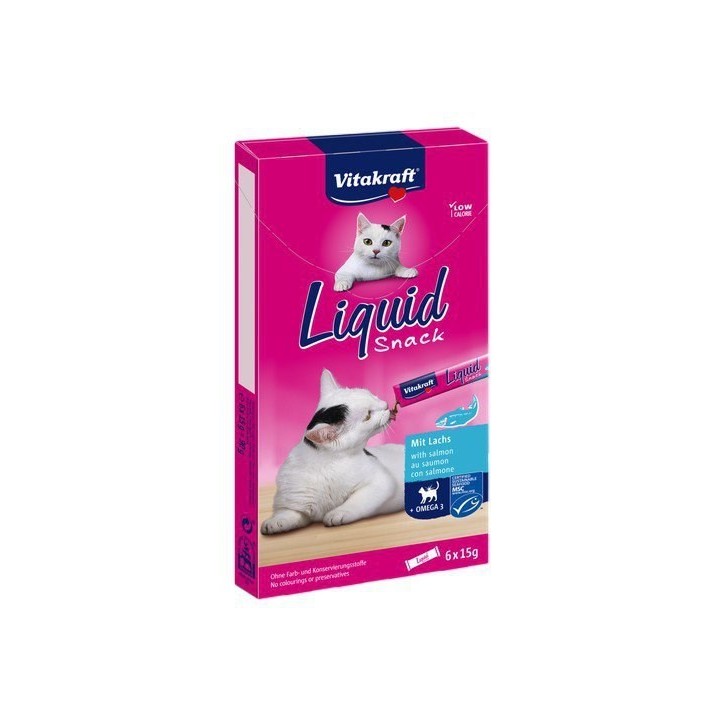 VITAKRAFT Liquid Snack Salmone - snack per gatti - 6 x 15g