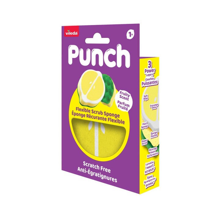 Vileda Punch Spugna Flessibile Limone 1 pezzo