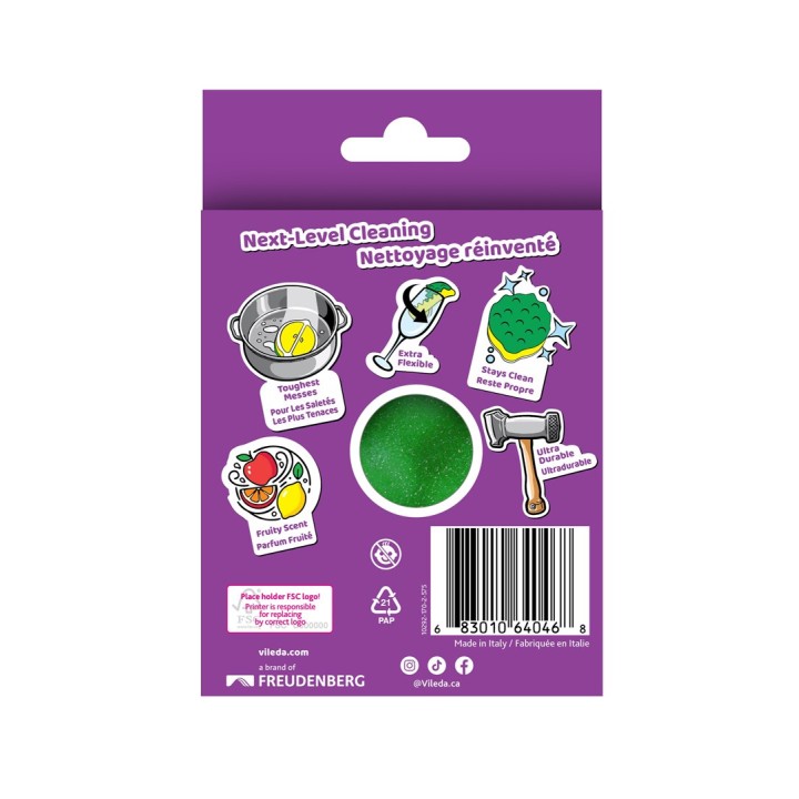 Vileda Punch Spugna Flessibile Limone 1 pezzo
