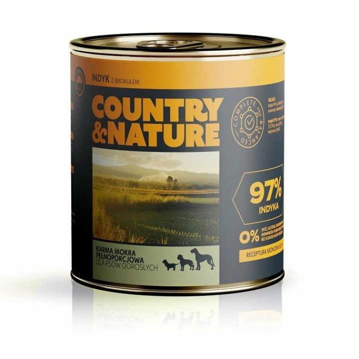COUNTRY&NATURE Tacchino con broccoli Mono - cibo umido per cani - 850g