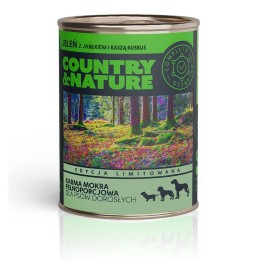 COUNTRY&NATURE Cervo con mela e cuscus Mono - cibo umido per cani - 800g