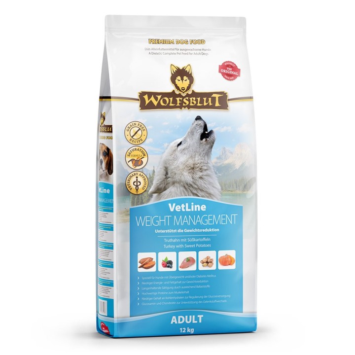 WOLFSBLUT VetLine Weight Management tacchino - cibo secco per cani - 12kg