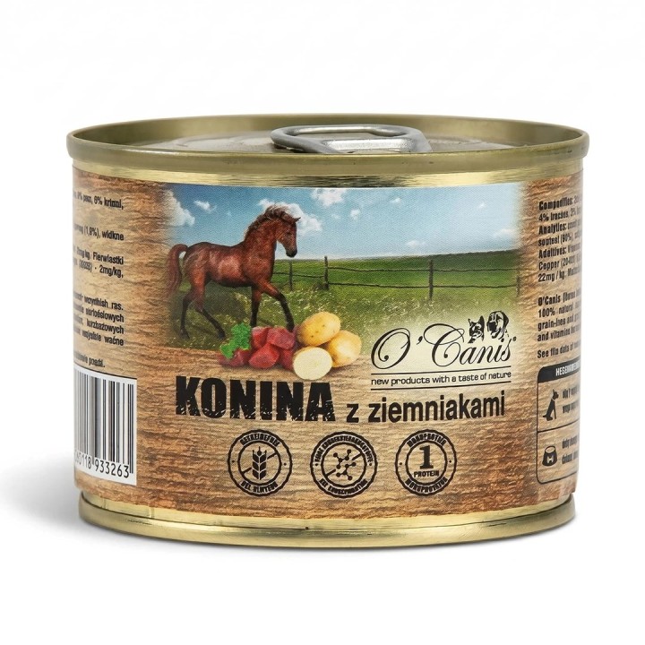 O’CANIS Cibo umido per cani Mono con cavallo e patate - 200g