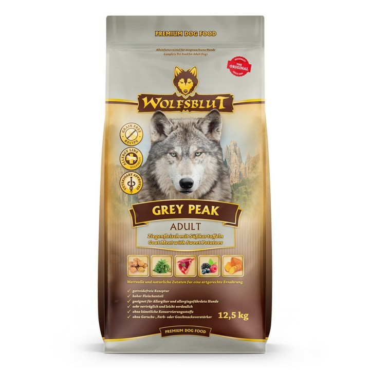 WOLFSBLUT Grey Peak capra con patate dolci - cibo secco per cani - 12 5kg