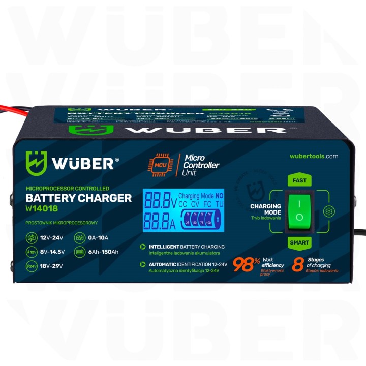 Caricabatterie per auto con controllo microprocessore 10 A 6–150 Ah 2–24 V W14018 WUBER