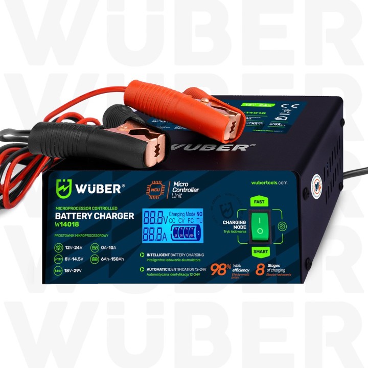 Caricabatterie per auto con controllo microprocessore 10 A 6–150 Ah 2–24 V W14018 WUBER