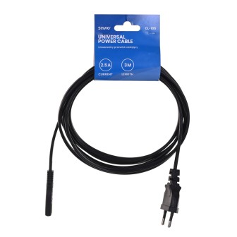SAVIO Cavo di alimentazione 2pin (M) 3m CL-105 nero