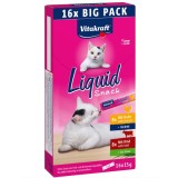 VITAKRAFT Cat Liquid-Snack con manzo e pollo - snack per gatti - 16 x 15g