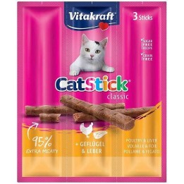 VITAKRAFT CatStick Mini con pollame e fegato - snack per gatti - 3 pezzi