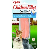 INABA filetto di pollo grigliato extra tenero in brodo aromatizzato capasanta - snack per gatti - 25 g
