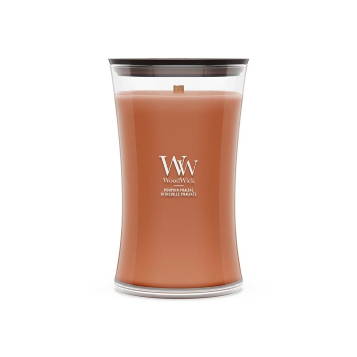 WoodWick Candela in cera Praline di zucca Cilindro marrone 1 pz