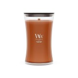 WoodWick Candela in cera Fumo di zafferano Cilindro marrone 1 pz