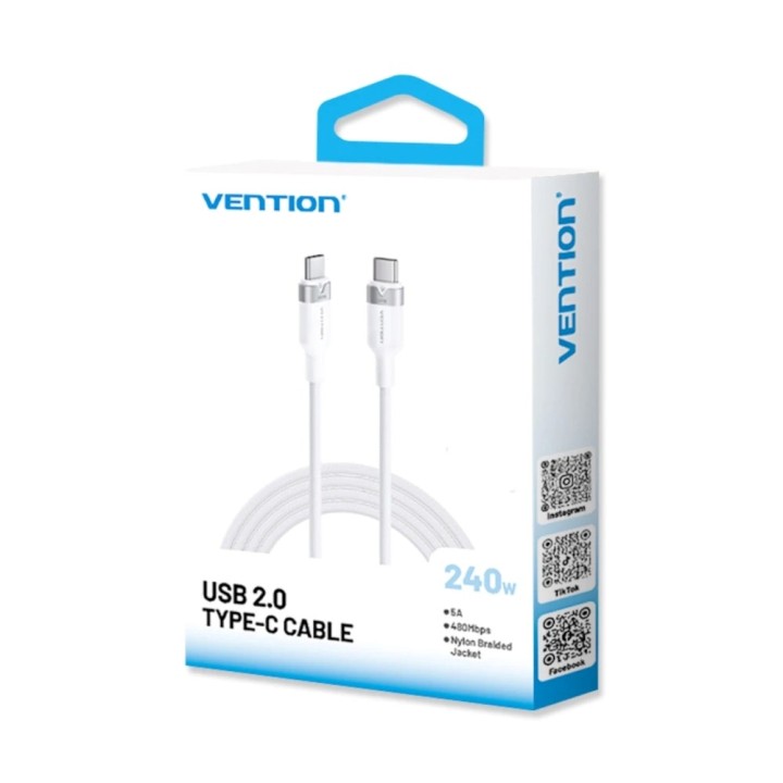 Cavo Vention USB 2.0 5A 240W 1m BK USB-C to C