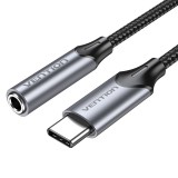 Vention USB-C Adattatore maschio a 3.5MM jack cuffie con DAC 0.1M grigio tipo lega di alluminio