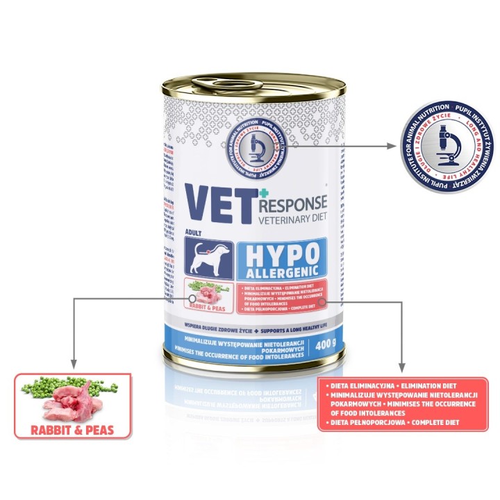 VET RESPONSE Ipoallergenico Coniglio - cibo umido per cani - 400g