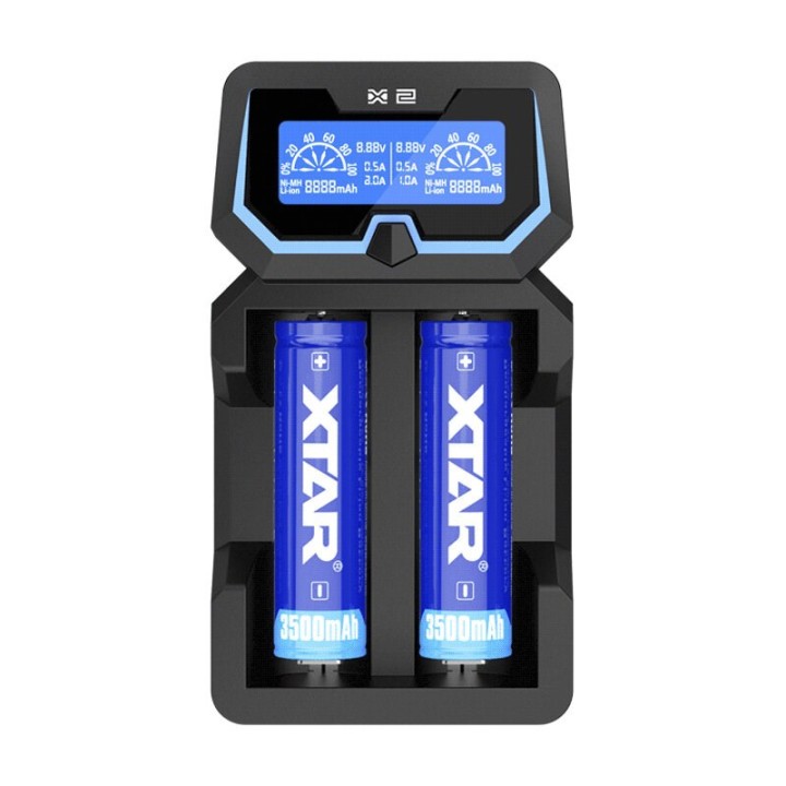 XTAR X2 Caricabatterie per Li-ion 18650