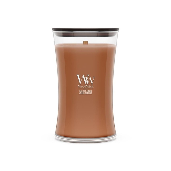 WoodWick Radiant Amber Candela di cera cilindrica marrone 1 pezzo