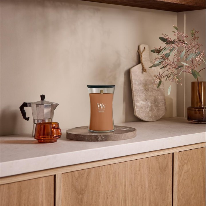 WoodWick Radiant Amber Candela di cera cilindrica marrone 1 pezzo