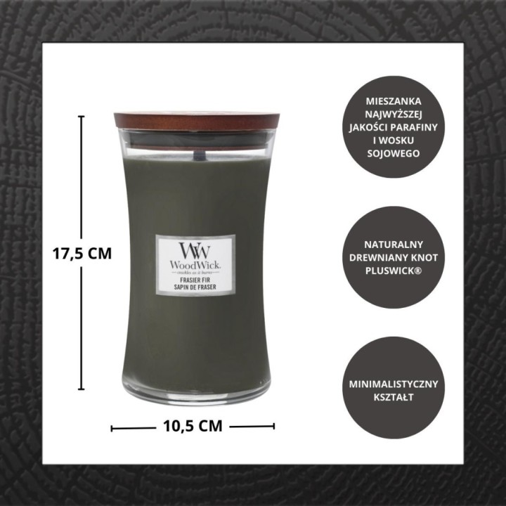 Candela profumata grande Fraser Fir WOODWICK con stoppino in legno 1 pezzo