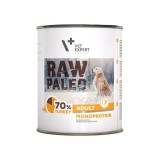 VETEXPERT Raw Paleo Adult Monoprotein Tacchino - cibo umido per cani - 800 g