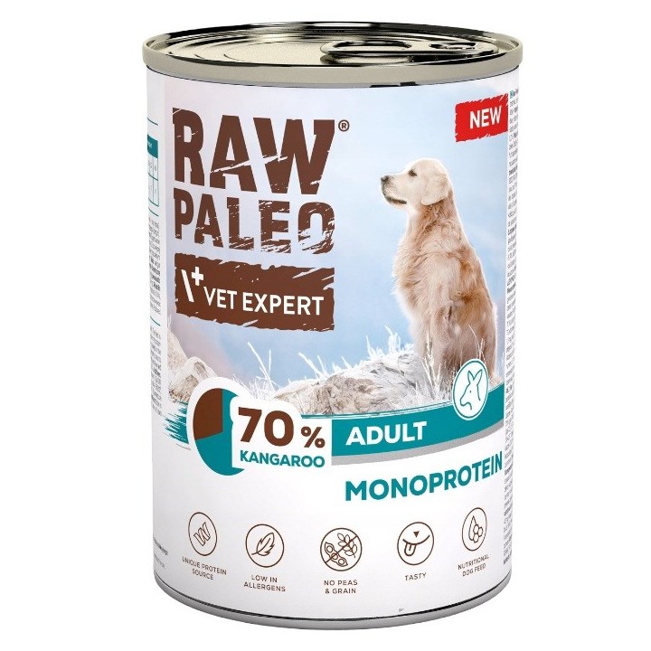 VETEXPERT Raw Paleo Mono Canguro - cibo umido per cani - 400g