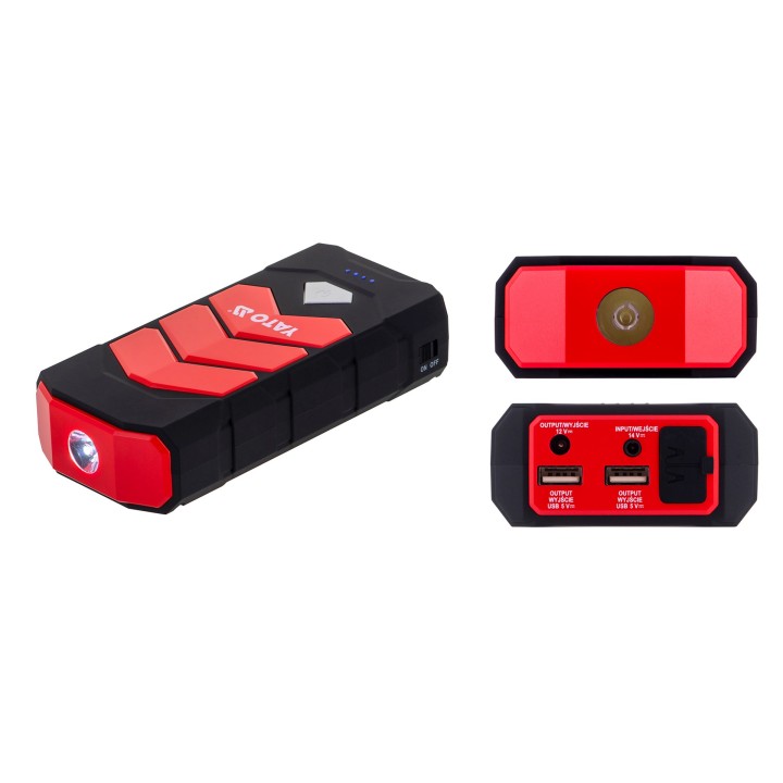 Avviatore di emergenza per auto YATO YT-83081 power bank per auto 9000 mAh 9000 mAh nero arancione