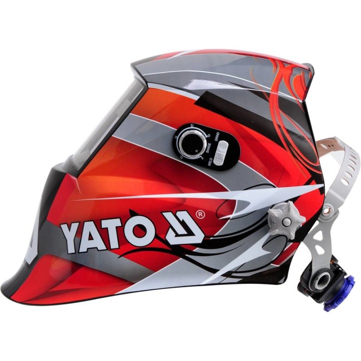 Yato YT-73921 maschera/casco per saldatura Casco per saldatura con filtro oscurante automatico Nero Rosso Argento