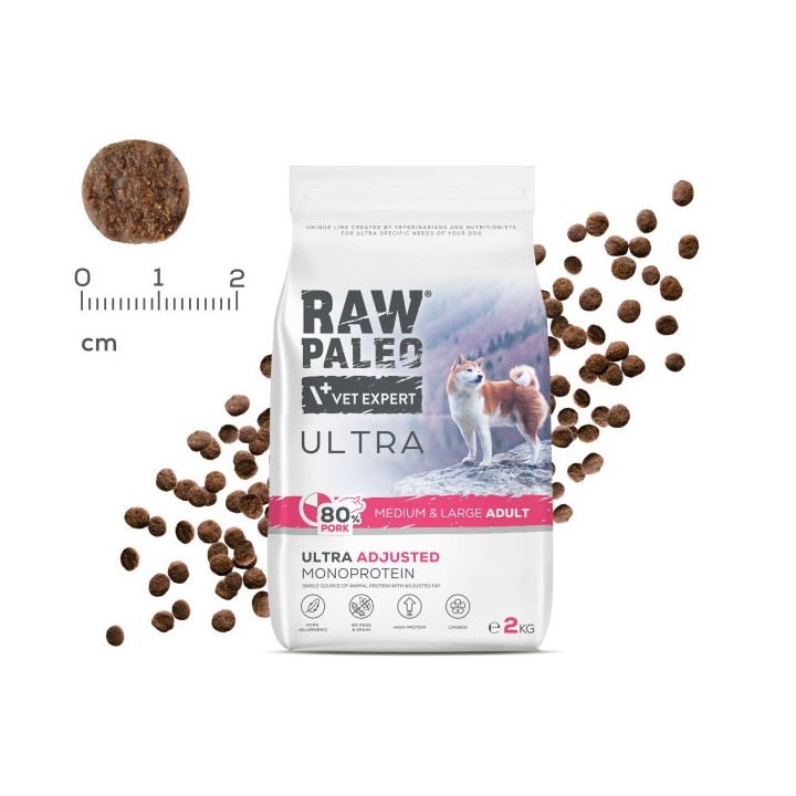 VETEXPERT Raw Paleo Ultra Maiale Medium & Large Adult - cibo secco per cani - 10kg