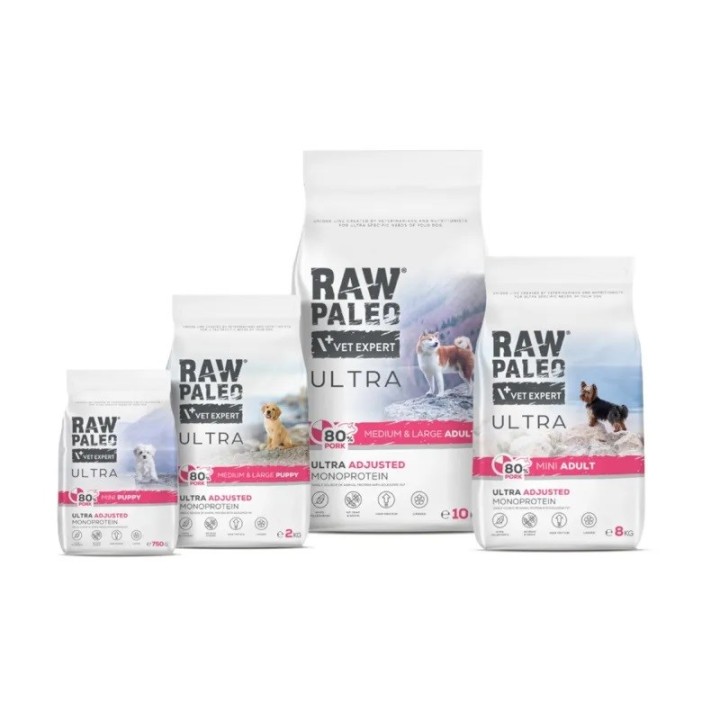 VETEXPERT Raw Paleo Ultra Maiale Medium & Large Adult - cibo secco per cani - 10kg