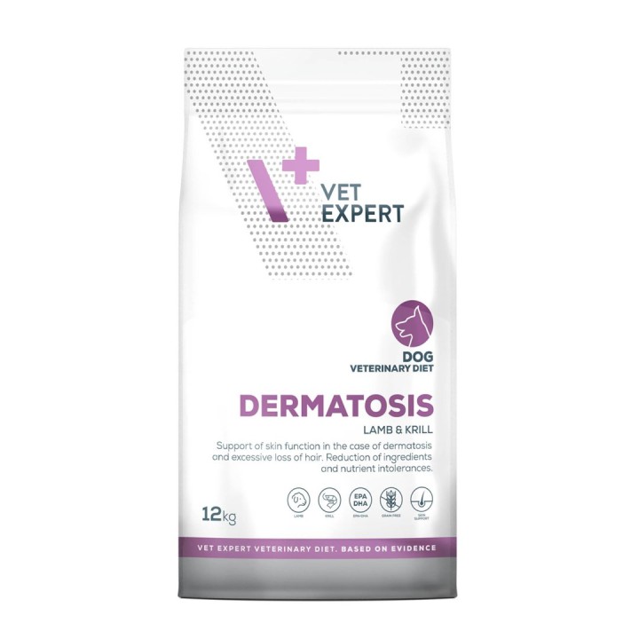 VETEXPERT Veterinary Diet Dermatosis Dog Agnello & Krill - cibo secco per cani - 12 kg
